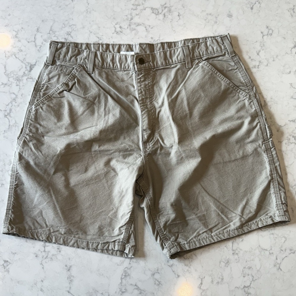Carhartt Carpenter Canvas Utility Workwear Khaki Shorts Men's Size 40